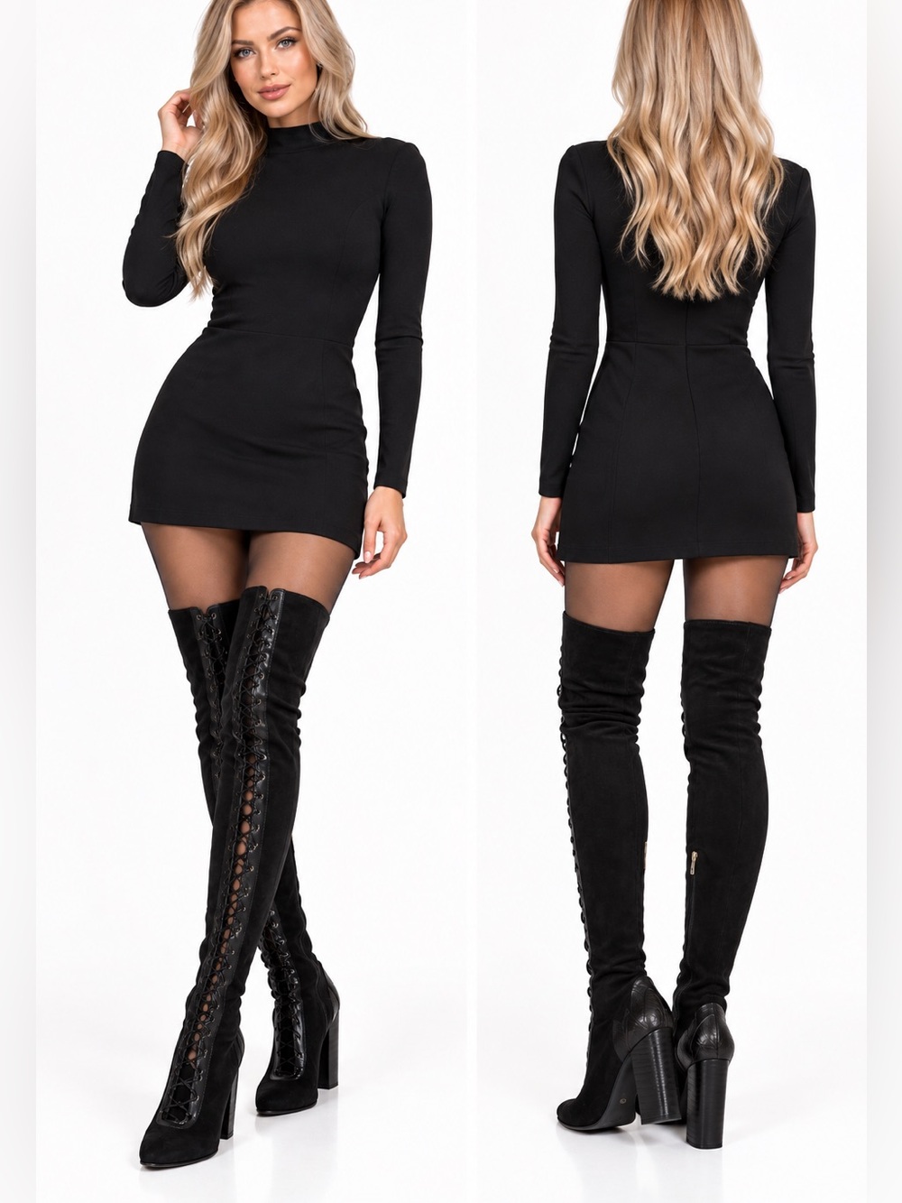 41 US 10 Italy Sergio Rossi Suede Leather Heel Over the Knee High Boots Lace Up